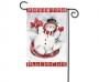 GARDEN FLAG SLEDDING SNOWMAN