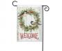 GARDEN FLAG CHICKADEE WREATH