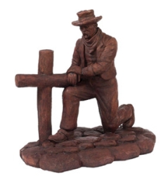 STATUE COWBOY KNEELING