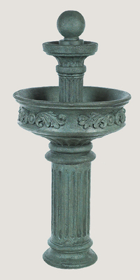 FOUNTAIN 2-TIER DORIC STAINED