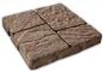 PAVER 16"SQUARE 4-COBBLE GRY/RED