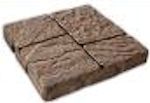 PAVER 16" SQ 4-COBBLE GRY/RED