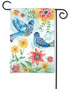 GARDEN FLAG HAPPY BLUEBIRDS