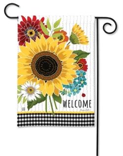 GARDEN FLAG SUNFLOWER CHECKS