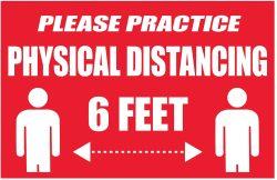 SIGN 6' DISTANCE 4X6 RED/WHT