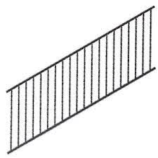 PANEL 34"X8'GBLK RAKE/STAIR FORT